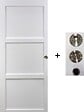 GD MENUISERIES - Porte Coulissante Korya Blanc 3 panneaux H204 x L73 cm, coquilles, tire doigt - vignette