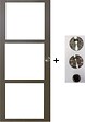 GD MENUISERIES - Porte Coulissante Gris Taupe RAL 7006 Vitrage transparent H204 x L73 cm, coquilles, tire doigt - vignette
