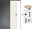 GD MENUISERIES - Porte Coulissante Blanc Pur Lacdor  H204 x L83 cm,Galandage, kit finition - vignette