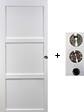 GD MENUISERIES - Porte Coulissante Korya Blanc 3 panneaux H204 x L93 cm, coquilles, tire doigt - vignette