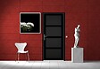GD MENUISERIES - Bloc Porte Telia noir 4 panneaux H204 x L73 cm Côte Tableau P.Droit - vignette