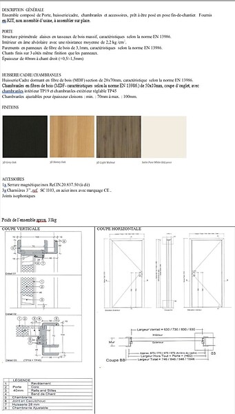 GD MENUISERIES - Bloc porte Effet Chêne Anthracite Grey Oak H204 x L83 cm Côte Tableau P.Gauche - large