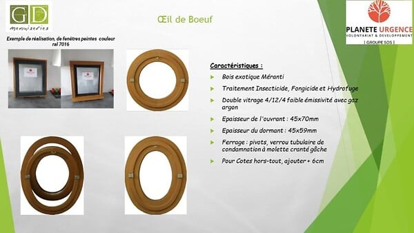 GD MENUISERIES - Oeil de Boeuf Bois Ovale H90 x L60 cm Côte Tableau - large