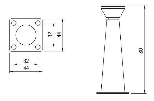 CENTRALE BRICO - Pied de meuble FS002 80 mm réglable chrome brillant - large