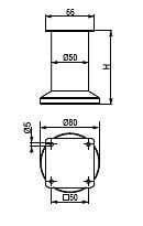CENTRALE BRICO - Pied de meuble FS001 120 mm réglable chrome mat - large
