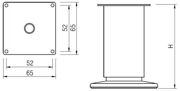 CENTRALE BRICO - Pied de meuble FS001 150 mm réglable chrome brillant - large