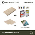 RO'MA NATURE - KIT COMPLET - Margelles pour piscine 10x5m en Travertin Beige Mix (avec colle, joint, hydrofuge ...) - vignette