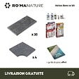 RO'MA NATURE - KIT COMPLET - Margelles pour piscine 6x3m en Pierre Egypte Gris (avec colle, joint, hydrofuge ...) - vignette