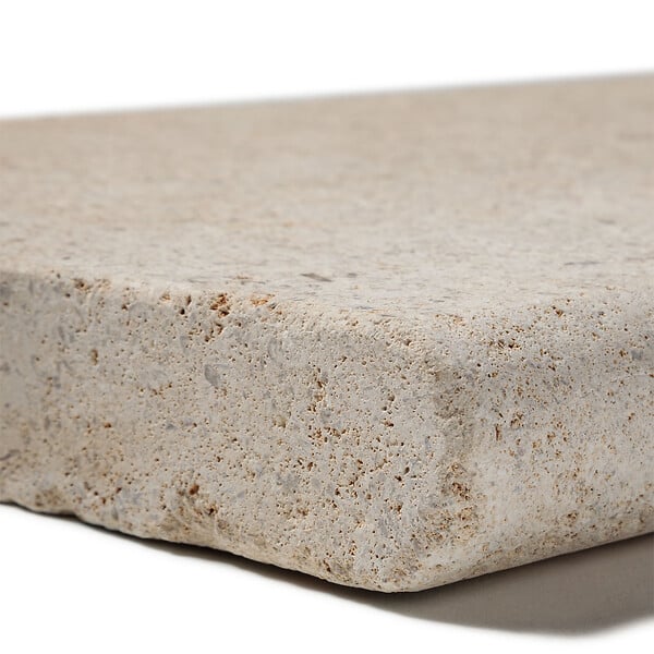 RO'MA NATURE - Margelle de piscine Pierre de Bourgogne Semond Doré 60x30x3,8 cm Bord 1/2 Rond (à l'unité) - large