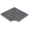 RO'MA NATURE - Margelle angle rentrant Granit Noir 47,5x47,5x3 cm Bord 1/2 Rond (à l'unité) - vignette