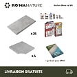 RO'MA NATURE - KIT COMPLET - Margelles pour piscine 4x4m en Pierre Atlas Gris (avec colle, joint, hydrofuge ...) - vignette