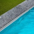 RO'MA NATURE - Margelle de piscine Pierre d'Adana Gris Bleu 61x33x3 cm Bord 1/2 Rond (à l'unité) - vignette