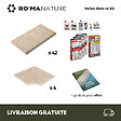 RO'MA NATURE - KIT COMPLET - Margelles pour piscine 8x4m en Travertin Beige Mix (avec colle, joint, hydrofuge ...) - vignette