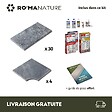 RO'MA NATURE - KIT COMPLET - Margelles pour piscine 6x3m en Pierre Adana Gris Bleu (avec colle, joint, hydrofuge ...) - vignette