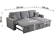 HABITAT ET JARDIN - Canapé d'angle convertible/ réversible avec coffre "Alain II" - 3 places - Gris clair - vignette