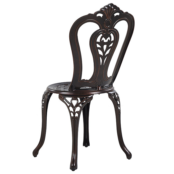BELIANI - Lot de 2 chaises de jardin BOVINO Métal Marron foncé - large