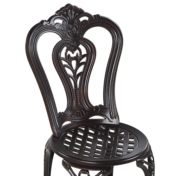 BELIANI - Lot de 2 chaises de jardin BOVINO Métal Marron foncé - large