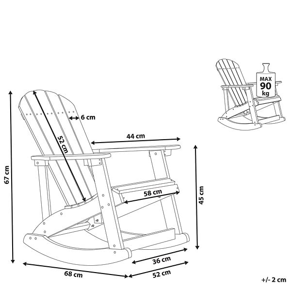 BELIANI - Fauteuil à bascule pour enfants ADIRONDACK Bleu clair - large