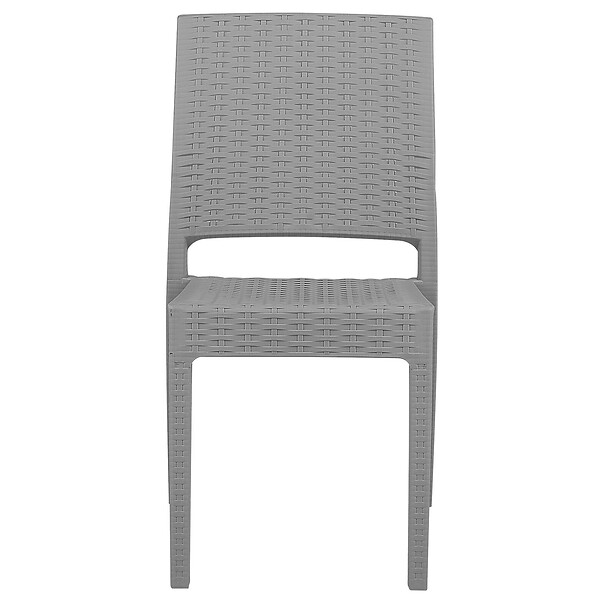 BELIANI - Lot de 2 chaises de jardin FOSSANO Matière synthétique Gris clair - large