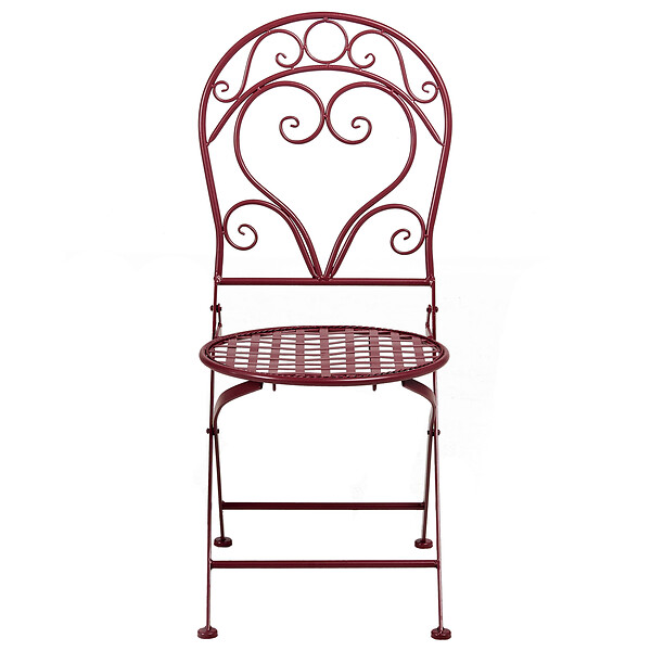 BELIANI - Lot de 2 chaises de jardin ALBINIA Métal Rouge Bordeaux - large