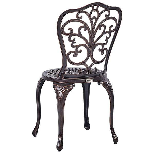 BELIANI - Lot de 2 chaises de jardin TRIORA Métal Marron - large