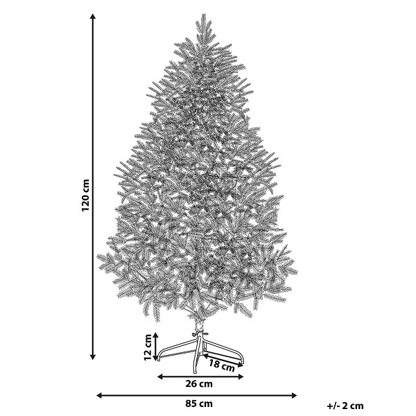BELIANI - Sapin de Noël artificiel enneigé BASSIE 120 cm Blanc - large