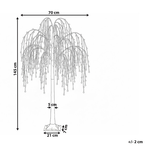 BELIANI - Décoration extérieure LED NILLAKA Arbre 145 cm Argenté - large
