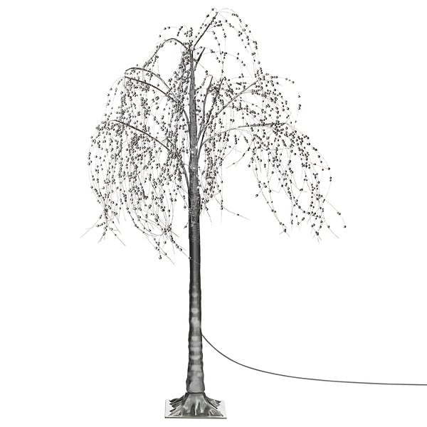 BELIANI - Décoration extérieure LED NILLAKA Arbre 145 cm Argenté - large