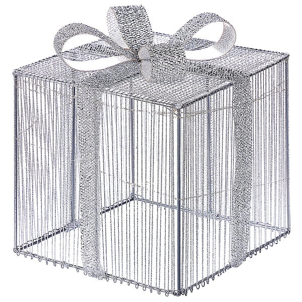 BELIANI - Décoration extérieure LED ARNES Cadeaux de Noël 25/20/15 cm Argenté - large