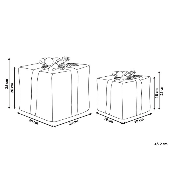 BELIANI - Lot de 2 décorations de Noël INARI Cadeaux de Noël 28/21 cm Argenté - large