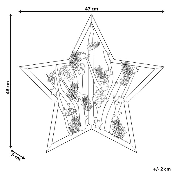 BELIANI - Décoration de Noël LED DOKKA Étoile 46 cm Marron - large