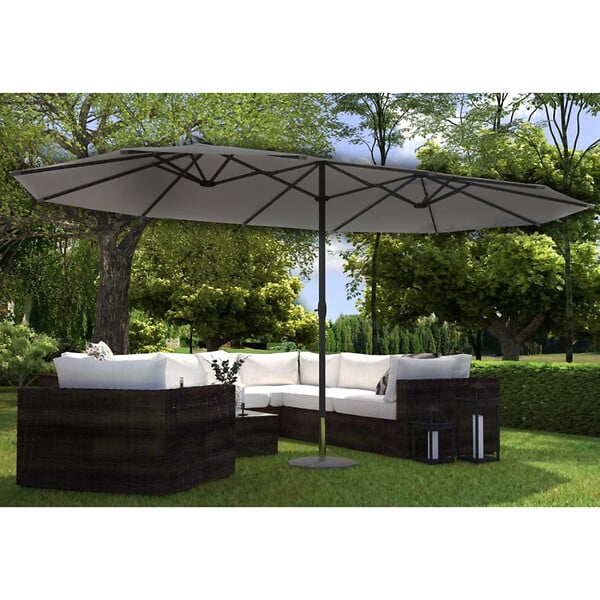 CONCEPT USINE - Parasol double gris droit ovale 27 x 46 m VENICE $ - large