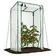 VOUNOT - Serre de jardin Serre tomates avec grande porte enroulable bache PE renforcee 135g/m2 100x50x150cm Blanc - vignette