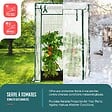 VOUNOT - Serre de jardin Serre tomates avec grande porte enroulable bache PE renforcee 135g/m2 100x50x150cm Blanc - vignette