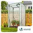 VOUNOT - Serre de jardin Serre tomates avec grande porte enroulable bache PE renforcee 135g/m2 100x50x150cm Blanc - vignette