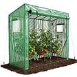 VOUNOT - Serre de jardin Serre tomates avec porte et fenetres moustiquaire bache PE renforcee 135g/m2 200x77x170cm Vert - vignette