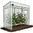 VOUNOT - Serre de jardin Serre tomates avec porte et fenetres moustiquaire bache PE renforcee 135g/m2 200x77x170cm Blanc - vignette