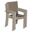 HAPPY GARDEN - Lot de 6 chaises en aluminium taupe - textilène taupe - vignette