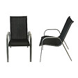 HAPPY GARDEN - Lot de 8 chaises MARBELLA en textilène noir - aluminium gris - vignette