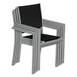 HAPPY GARDEN - Lot de 4 chaises en aluminium gris - textilène noir - vignette