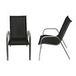 HAPPY GARDEN - Lot de 6 chaises MARBELLA en textilène noir - aluminium gris - vignette