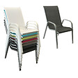 HAPPY GARDEN - Lot de 6 chaises MARBELLA en textilène gris - aluminium gris - vignette