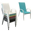 HAPPY GARDEN - Lot de 8 chaises MARBELLA en textilène bleu - aluminium blanc - vignette
