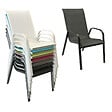 HAPPY GARDEN - Lot de 6 chaises MARBELLA en textilène gris - aluminium gris anthracite - vignette