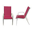 HAPPY GARDEN - Lot de 4 chaises MARBELLA en textilène rose - aluminium blanc - vignette