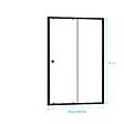 AURLANE - Porte de douche coulissante Noir 140x185cm - Extensible de 126.5 à 140.5 cm - BLACK SLIDE 120 - vignette