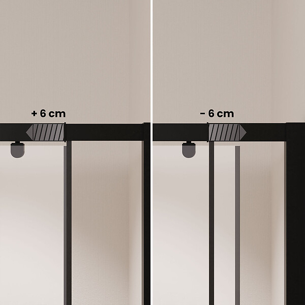 AURLANE - Porte de douche coulissante Noir 140x185cm - Extensible de 126.5 à 140.5 cm - BLACK SLIDE 120 - large