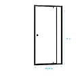 AURLANE - Porte de douche Pivotante Noir 70-80x185cm - Extensible de 69 à 80 cm - BLACK SLIDE 70 80 - vignette