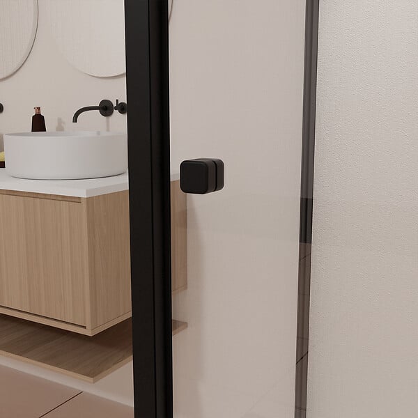 AURLANE - Paroi Retour porte de douche Noir 80x185cm - BLACK SLIDE - large