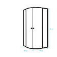 AURLANE - Ensemble portes de douche coulissantes quart de cercle Noir 90x90x185cm - BLACK SLIDE 90 - vignette